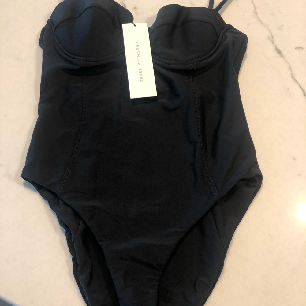 Veronica Beard NWT Women’s size M one piece black swimsuit. Reg $348 Asking $89.